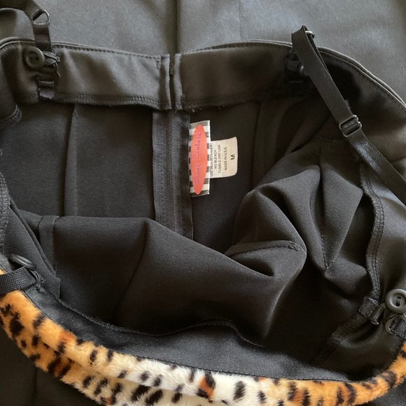 Pinup Couture Stephanie Wiggle Dress, Black with Faux Fur Trim, Size Medium - Picture 6 of 9